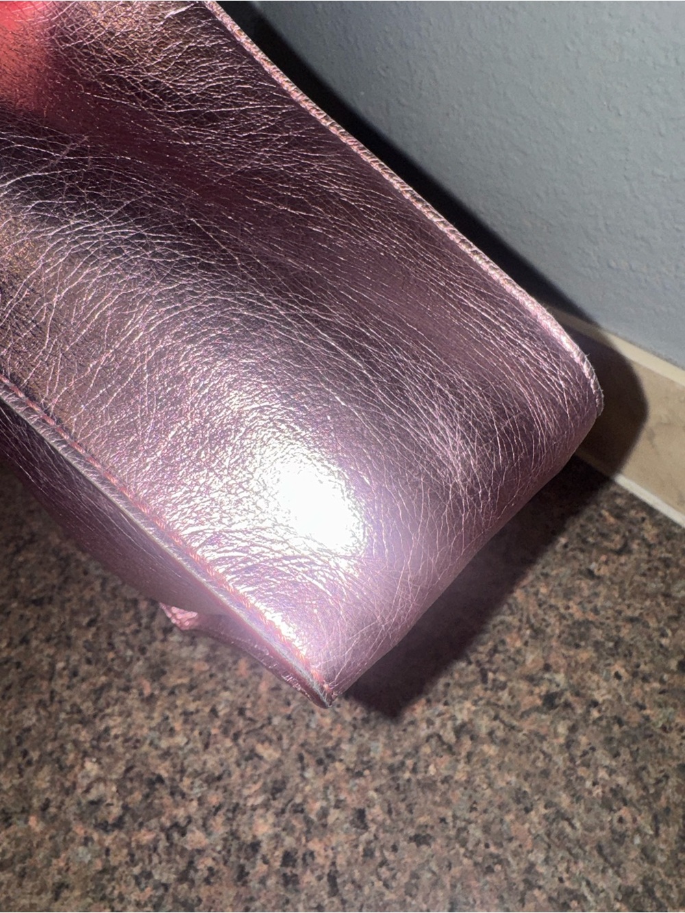 Stella McCartney Stella Logo Metallic Pink Crossbody Tote Bag EUC - Picture 6 of 10